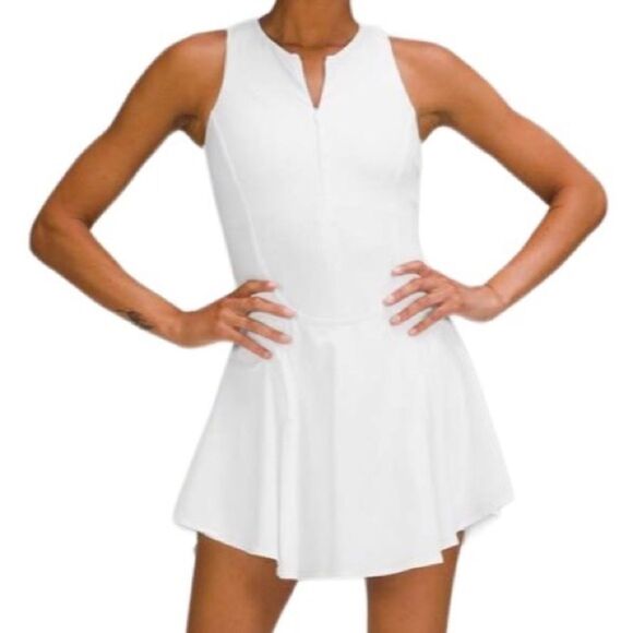 lululemon athletica Dresses & Skirts - Lululemon Everlux Short-Lined Tennis Tank Top Dress 6" Short Inseam White Size 6